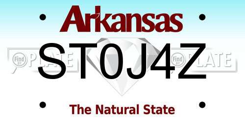 ST0J4Z Arkansas License Plate