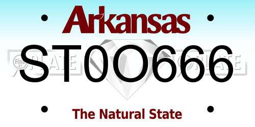 ST0O666 Arkansas License Plate