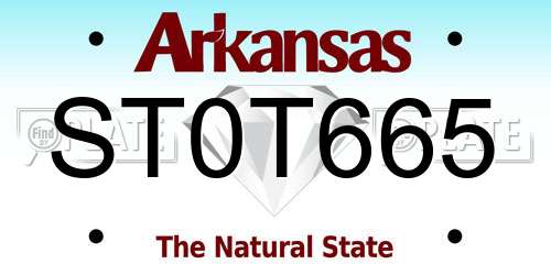 ST0T665 Arkansas License Plate