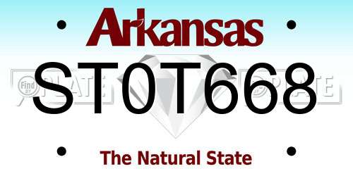 ST0T668 Arkansas License Plate