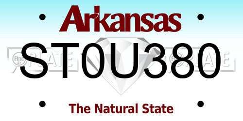 ST0U380 Arkansas License Plate
