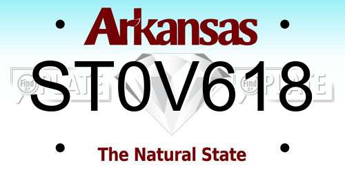 ST0V618 Arkansas License Plate