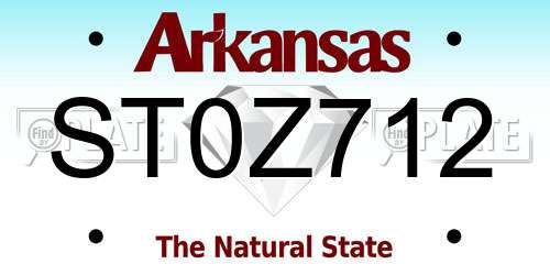 ST0Z712 Arkansas License Plate