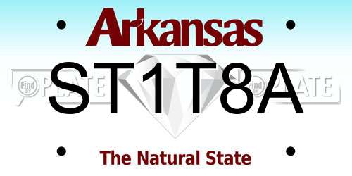 ST1T8A Arkansas License Plate