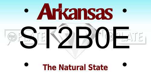 ST2B0E Arkansas License Plate