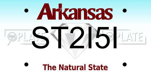 ST2I5I Arkansas License Plate
