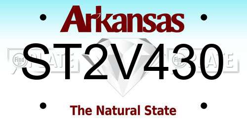 ST2V430 Arkansas License Plate