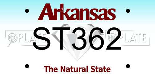 ST362 Arkansas License Plate