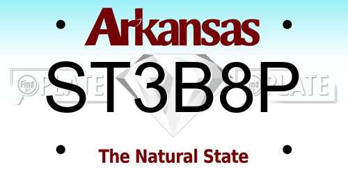 ST3B8P Arkansas License Plate