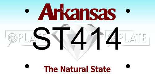ST414 Arkansas License Plate