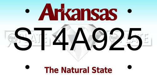 ST4A925 Arkansas License Plate
