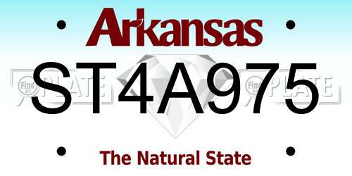 ST4A975 Arkansas License Plate