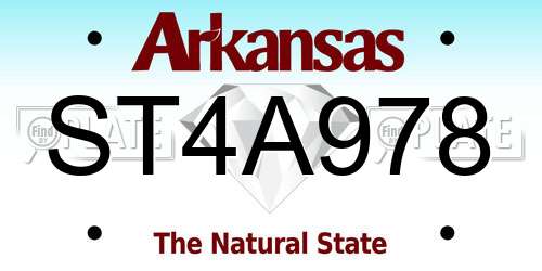 ST4A978 Arkansas License Plate