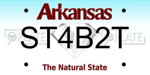 ST4B2T Arkansas License Plate