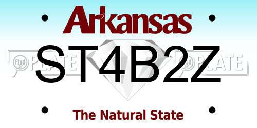 ST4B2Z Arkansas License Plate