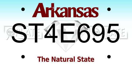 ST4E695 Arkansas License Plate