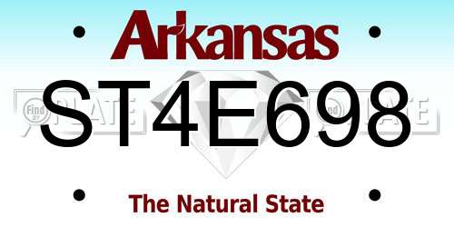 ST4E698 Arkansas License Plate