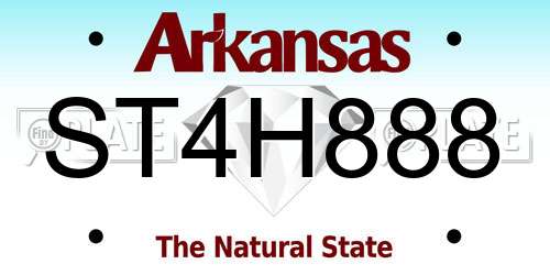 ST4H888 Arkansas License Plate