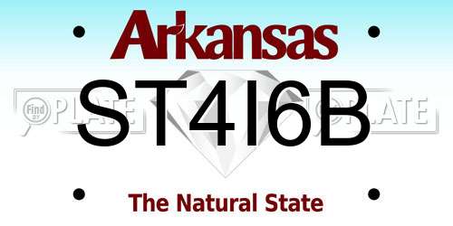 ST4I6B Arkansas License Plate
