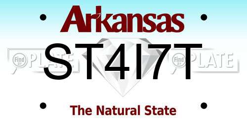 ST4I7T Arkansas License Plate