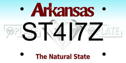 ST4I7Z Arkansas License Plate