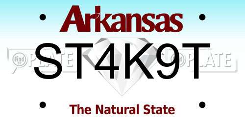 ST4K9T Arkansas License Plate