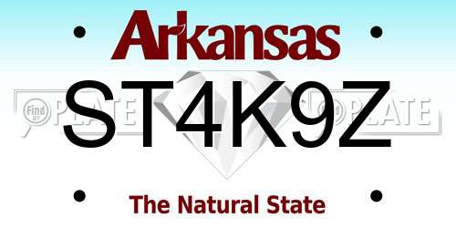 ST4K9Z Arkansas License Plate
