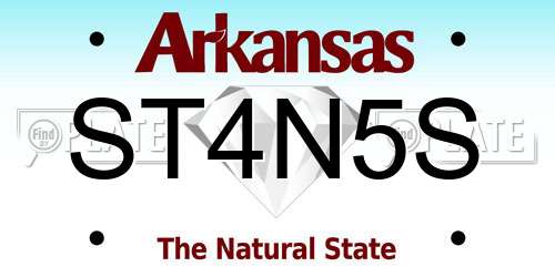 ST4N5S Arkansas License Plate