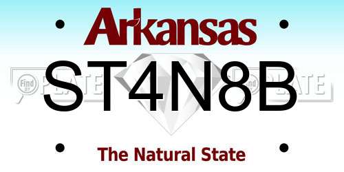 ST4N8B Arkansas License Plate