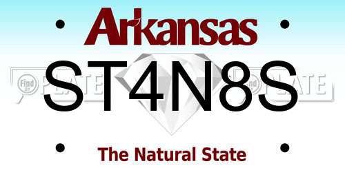 ST4N8S Arkansas License Plate