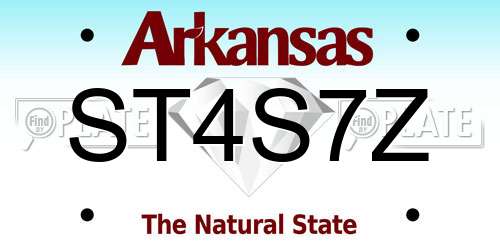 ST4S7Z Arkansas License Plate