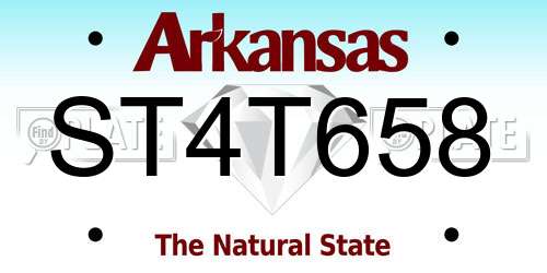 ST4T658 Arkansas License Plate