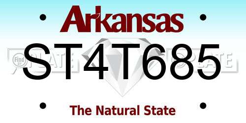 ST4T685 Arkansas License Plate