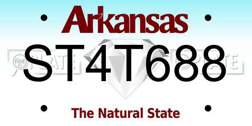 ST4T688 Arkansas License Plate