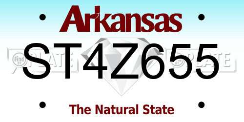 ST4Z655 Arkansas License Plate