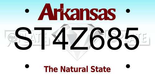 ST4Z685 Arkansas License Plate