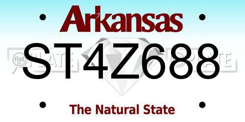 ST4Z688 Arkansas License Plate