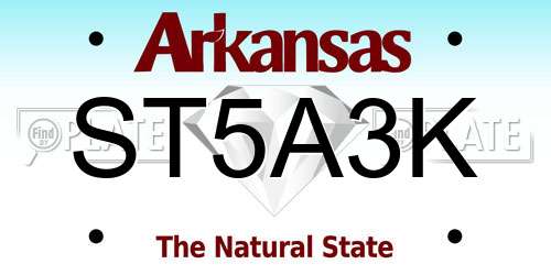 ST5A3K Arkansas License Plate