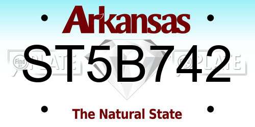 ST5B742 Arkansas License Plate
