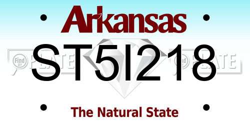 ST5I218 Arkansas License Plate