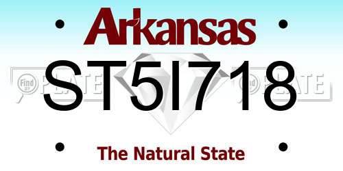 ST5I718 Arkansas License Plate