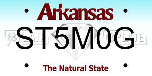 ST5M0G Arkansas License Plate