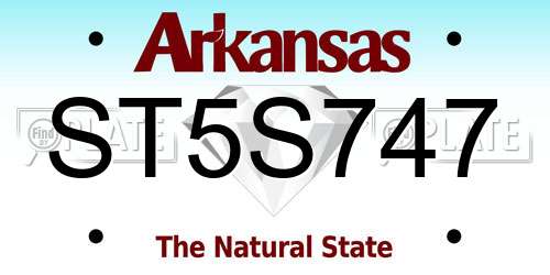 ST5S747 Arkansas License Plate