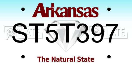 ST5T397 Arkansas License Plate