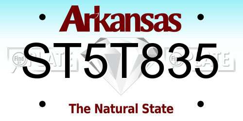 ST5T835 Arkansas License Plate