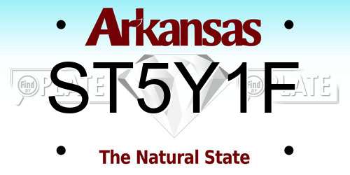 ST5Y1F Arkansas License Plate