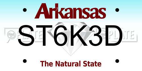 ST6K3D Arkansas License Plate