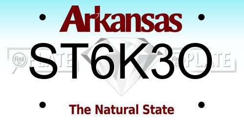 ST6K3O Arkansas License Plate