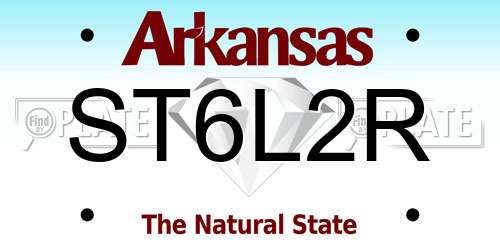 ST6L2R Arkansas License Plate