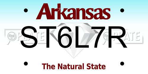ST6L7R Arkansas License Plate